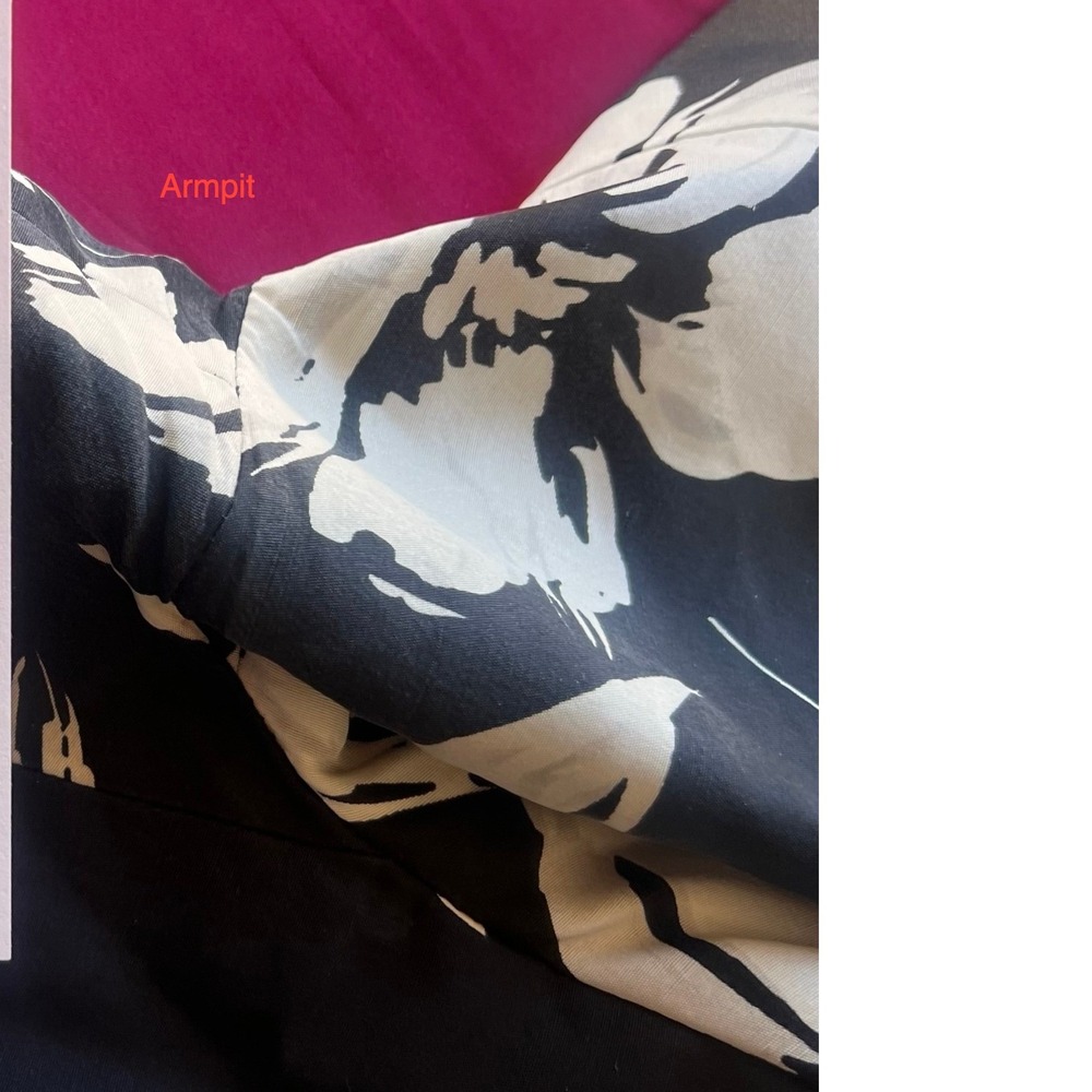 Vintage Neiman Marcus Exclusive 100 Silk Floral Blazer Black White Womens 10 - Picture 7 of 9